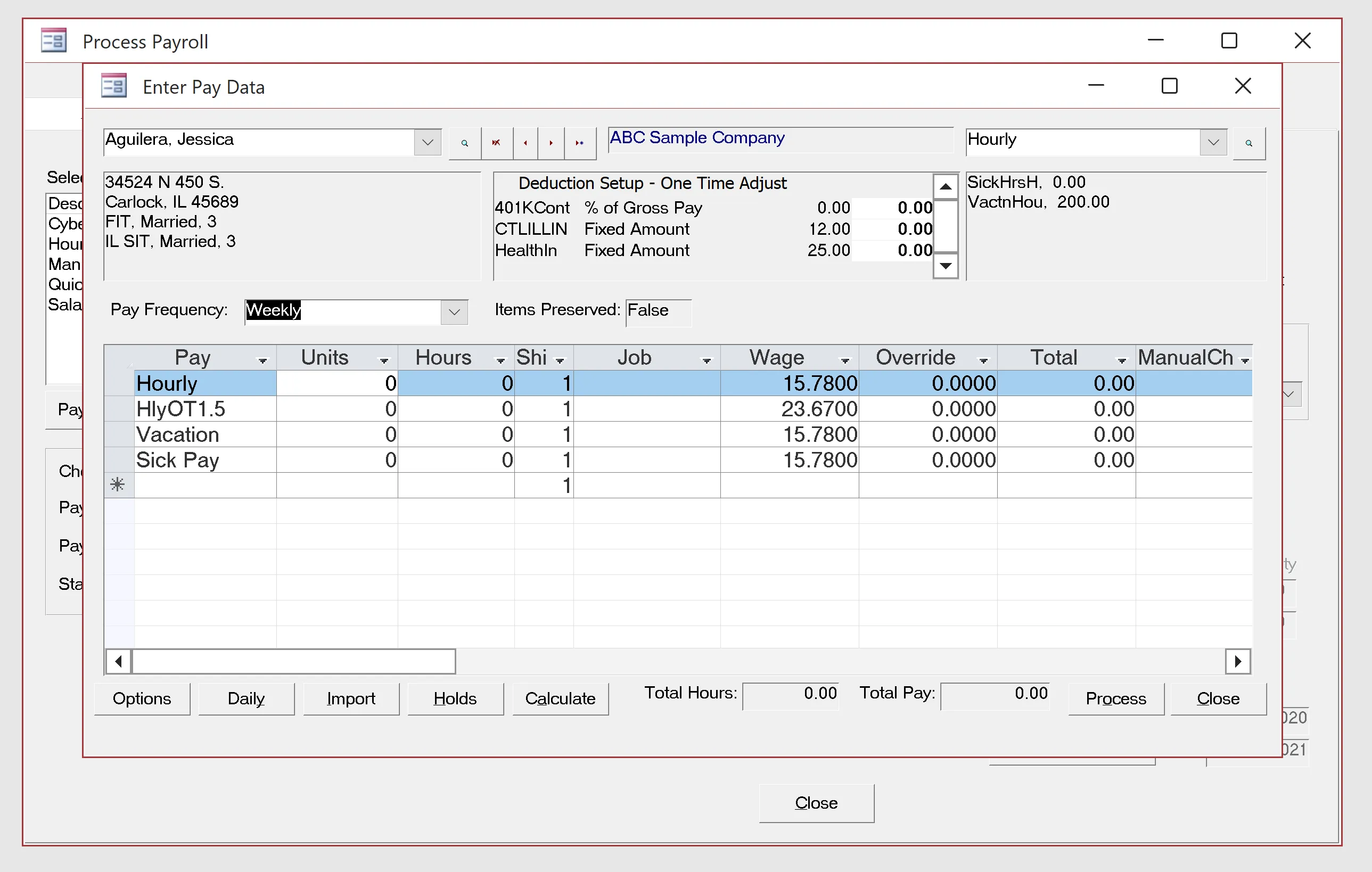 CyberPay payroll processing screen
